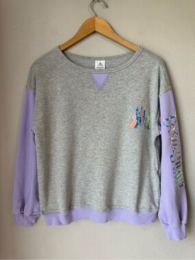 Disneyland Resort Lilac Lavender Iridescent Crewneck Sweatshirt Womens Size M